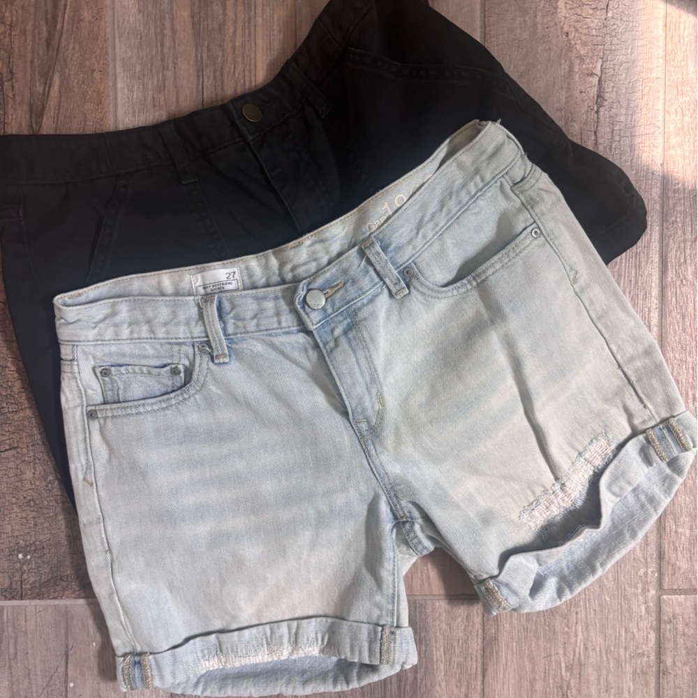 2 pairs of shorts. Gap Jean and Caslon Black.